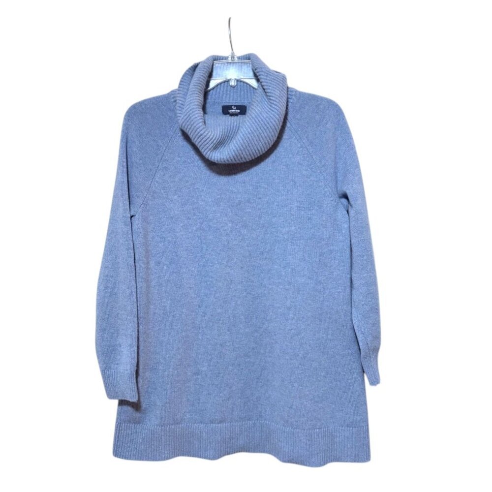 Lands End Cashmere Sweater L Oversize Cowl Neck Tunic 100% Cashmere